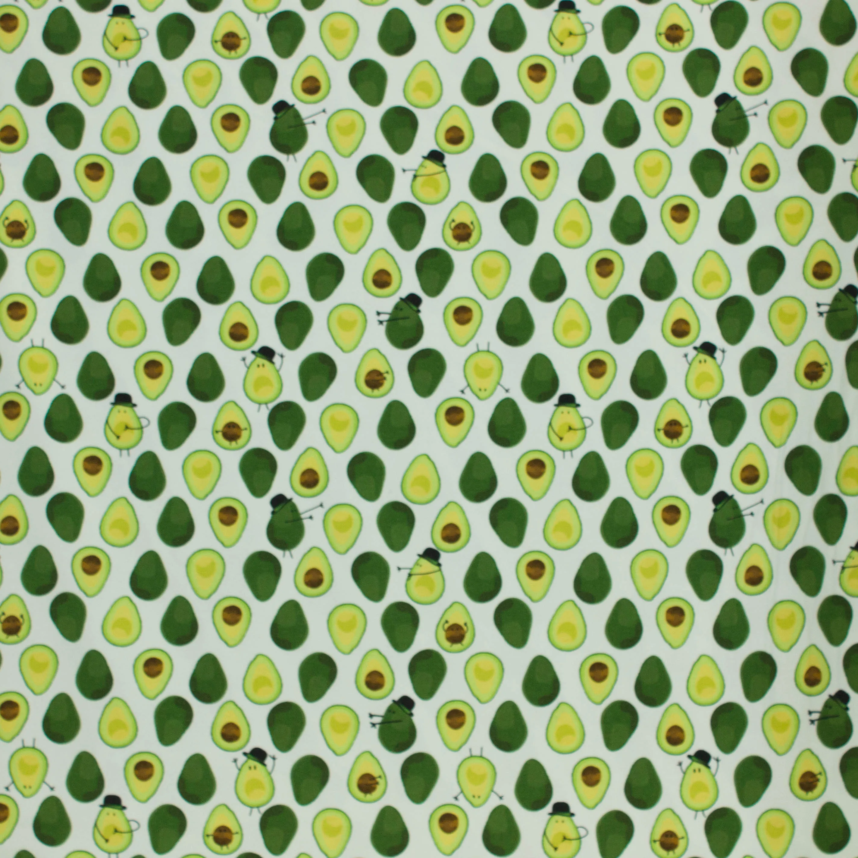 Witte tricot met avocado's en avocadomannetjes